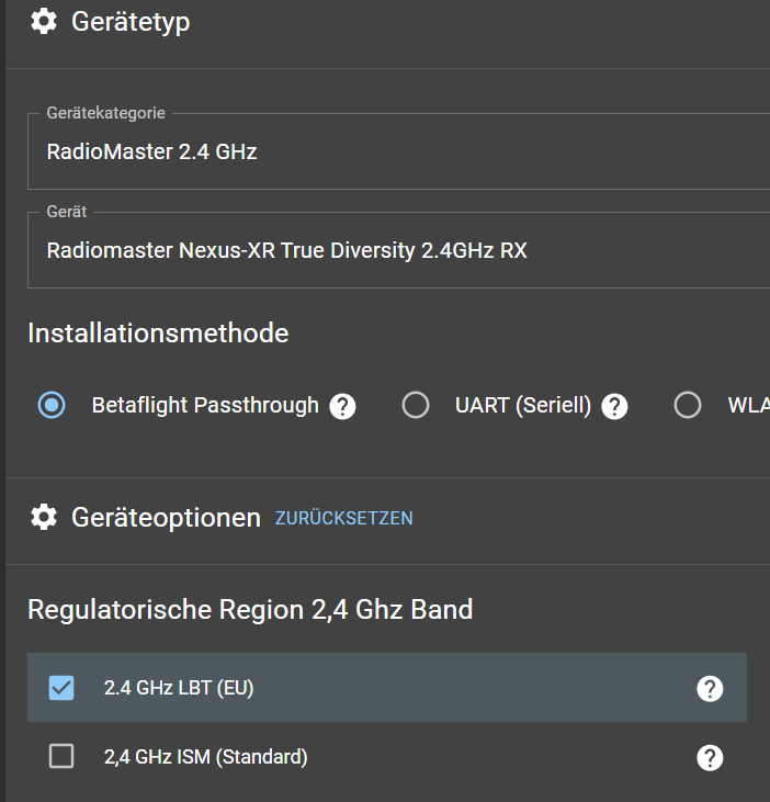 ExpressLRS Configurator zum Updaten ExpressLRS Configurator zum Updaten